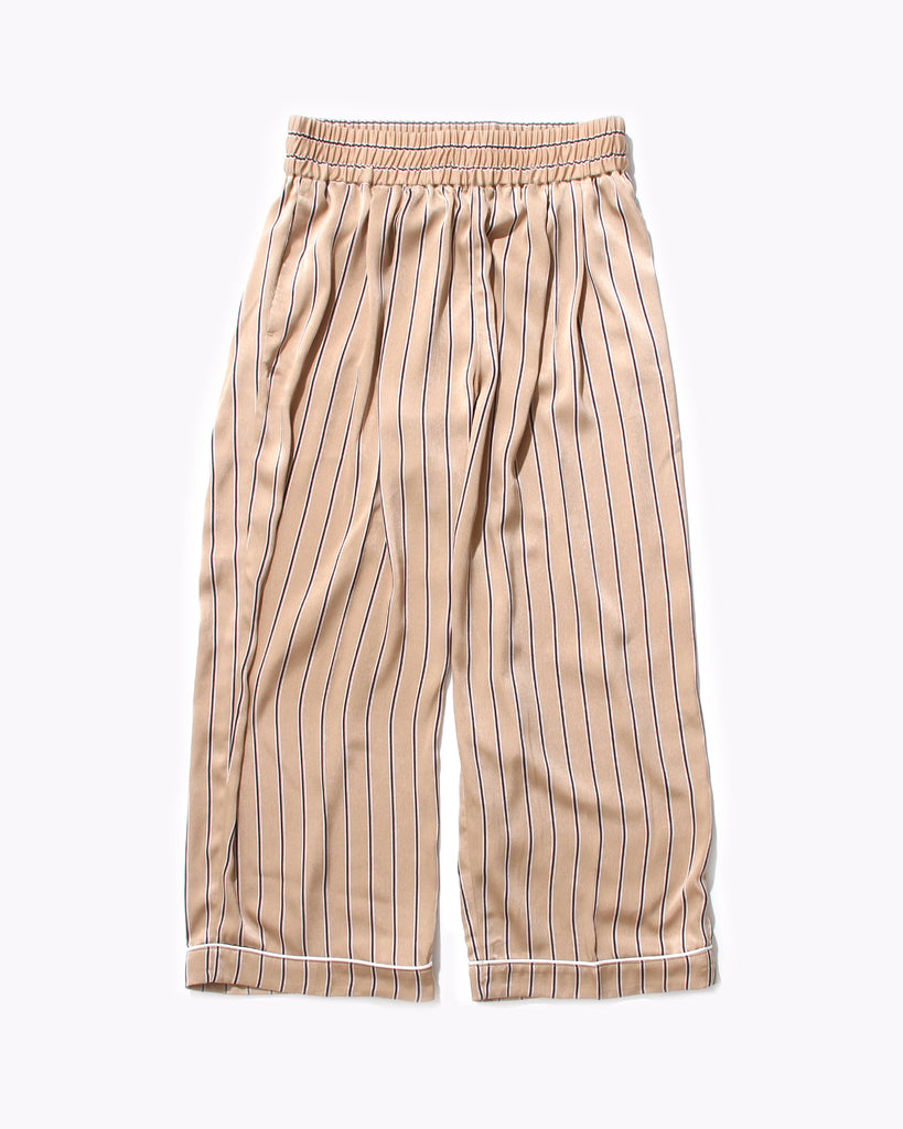 Wide Stripe Trouser - Beige