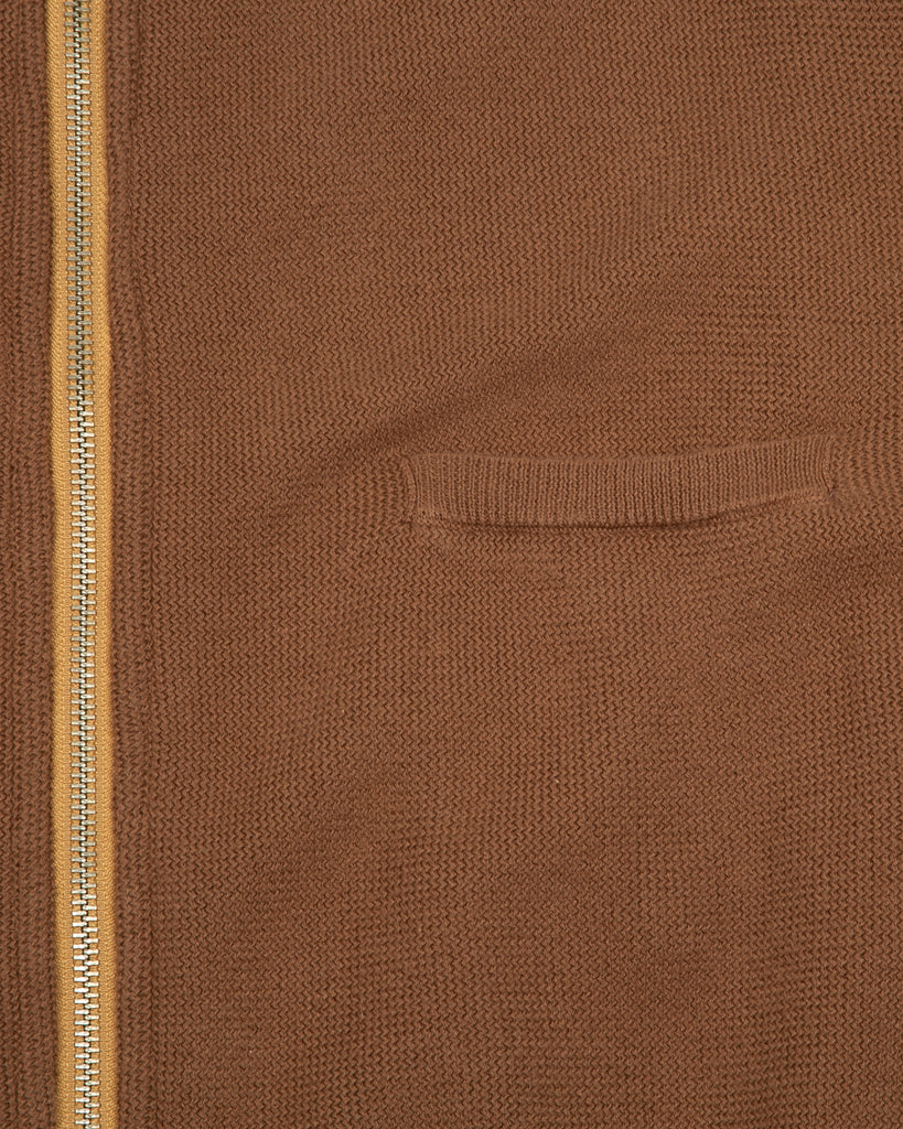 Zipper LS Knit Polo - Golden Brown - Maiden Noir