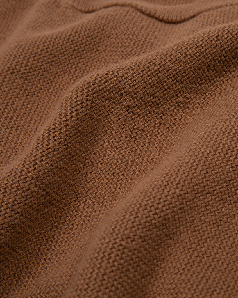 Zipper LS Knit Polo - Golden Brown - Maiden Noir