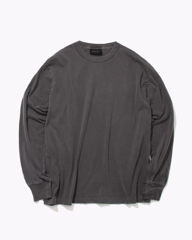 Natural Dyed Block L/S Jersey - Charcoal - Maiden Noir